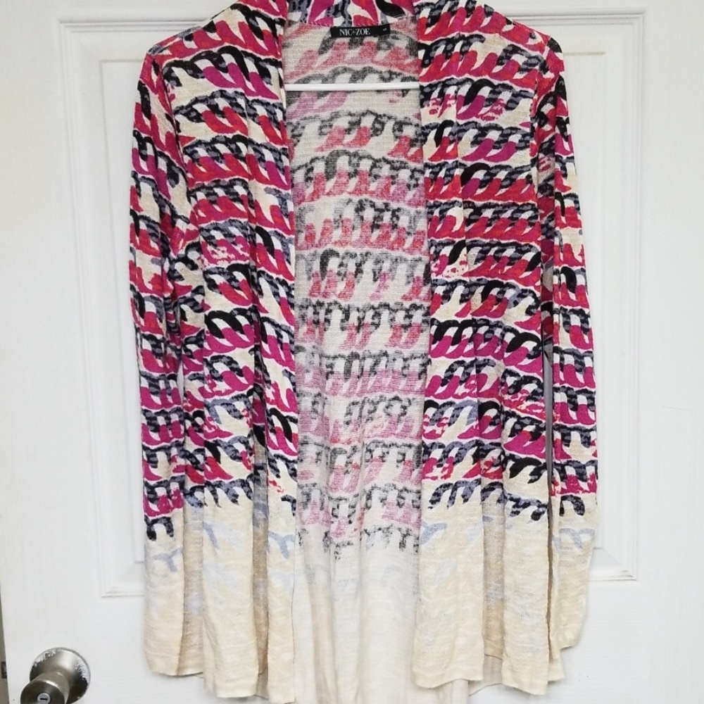 NIC+ZOE Multicolor Open-Front Cardigan -  NWOT